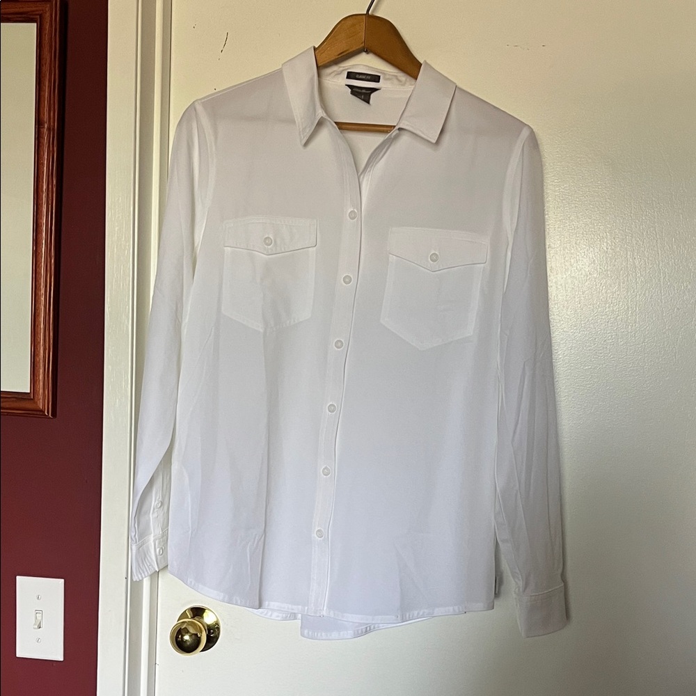 Eddie Bauer White Casual Button Down Shirt